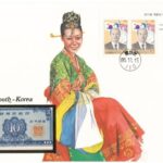 Dél-Korea 1962. 10J felbélyegzett borítékban, bélyegzéssel T:I South Korea 1962. 10 Jeon in envelope with stamp and cancellation C:UNC