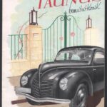 cca 1940 Ford Taunus prospektus, magyar nyelven, illusztrációkkal, Bp., Révai, kihajtható, egészen apró szakadással.