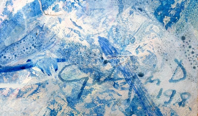 Gulyás Dénes (1927-2003): Zsuzsanna és a vének. Olaj, farost, jelezve jobbra lent. Bal alsó sarkában apró hiánnyal. 60x80 cm - Image 2