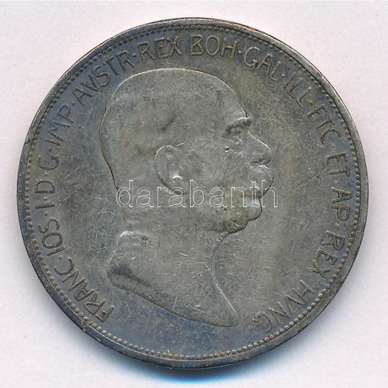 Ausztria 1908. 5K Ag 'Ferenc József - Jubileum' T:3 ph. Austria 1908. 5 Corona Ag 'Franz Joseph - Jubilee' C:F edge error Krause KM#2809