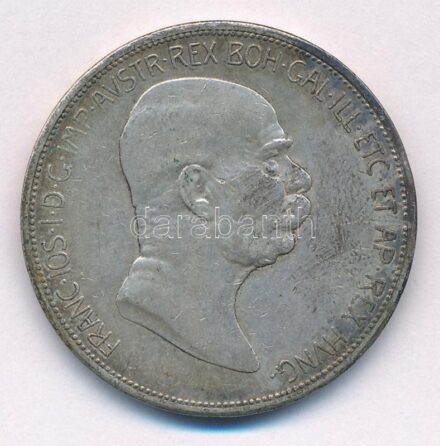 Ausztria 1908. 5K Ag 'Ferenc József - Jubileum' T:2-,3 patina Austria 1908. 5 Corona Ag 'Franz Joseph - Jubilee' C:VF,F patina Krause KM#2809