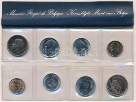 Belgium 1981. 50c - 20Fr (8xklf, 4x vallon + 4x flamand) 'Monnaie Royale de Belgique - Koninklijke Munt van België' forgalmi sor eredeti lezárt műanyag tokban T:1 patina Belgium 1981. 50 Centimes - 20 Francs (8xdiff, 4x 'Belgique' 4x 'Belgie' )