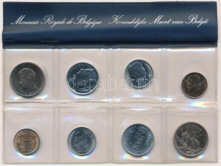 Belgium 1981. 50c - 20Fr (8xklf, 4x vallon + 4x flamand) 'Monnaie Royale de Belgique - Koninklijke Munt van België' forgalmi sor eredeti lezárt műanyag tokban T:1 patina Belgium 1981. 50 Centimes - 20 Francs (8xdiff, 4x 'Belgique' 4x 'Belgie' )