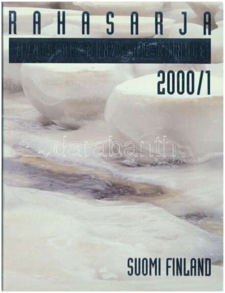 Finnország 2000. 10p - 10M (5xklf) + 'Finn Pénzverde' emlékérem, forgalmi sor dísztokban T:1 Finland 2000. 10 Pennia - 10 Markkaa (5xdiff) + 'Mint of Finland Ltd' medallion, coin set in paper case C:UNC