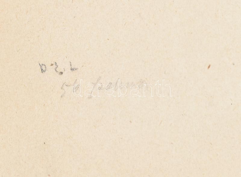 Deák Ébner Lajos (1850-1934): Batyut vivő. Ceruza, papír. Jelzett. Proveniencia: Kézdi-Kovács László (1864-1942) festőművész és műkritikus gyűjteményéből. Lap széle sérült. 44x31 cm - Image 2