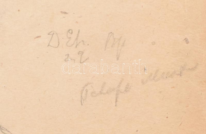 Deák Ébner Lajos (1850-1934): Legények (tanulmányrajz). Ceruza, papír. Jelzett. Proveniencia: Kézdi-Kovács László (1864-1942) festőművész és műkritikus gyűjteményéből. Lap széle kissé sérült. 31,5x45 cm - Image 2