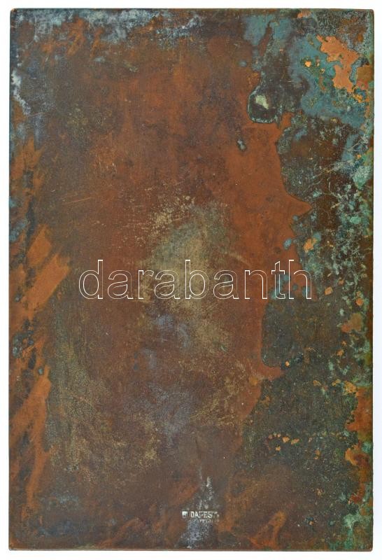 ~1930. 'K.A.M.C. (Közép-magyarországi Autó- és Motor Club) - I. Nemzeti Autos Gyorsasági Körverseny' részben zománcozott bronz díjplakett 'BERÁN N / BUDAPEST DÖBRENTEI U. 2.' gyártói jelzéssel (95x66mm) T:2 patina / Hungary ~1930. - Image 2