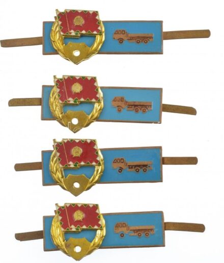 ~1975. Osztályos gépjárművezető (teherautó) zománcozott fém jelvény (4x) T:1-,2