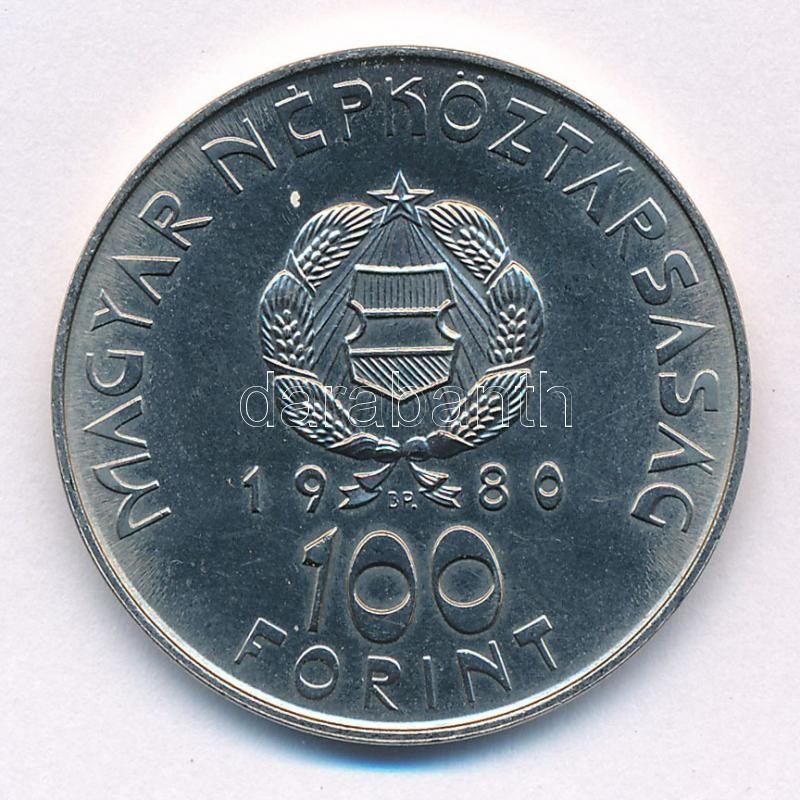 1980. 100Ft Cu-Ni 'Szovjet-magyar közös űrrepülés' T:1- Adamo EM61 - Image 2