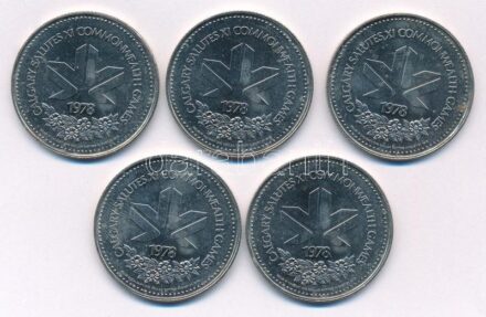 Kanada 1978. 'Commonwealth Games - Calgary Stampede Dollar' Cu-Ni (5x) T:1-2 Canada 1978. 'Commonwealth Games - Calgary Stampede Dollar' Cu-Ni (5x) C:UNC-XF