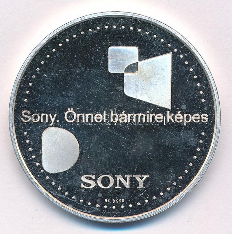 2004. '10 éves a Sony Hungária Kft. 1994-2004 / Sony. Önnel bármire képes' jelzett Ag emlékérem (31,48g/0.999/42,5mm) T:1 (eredetileg PP) fo., patina - Image 2