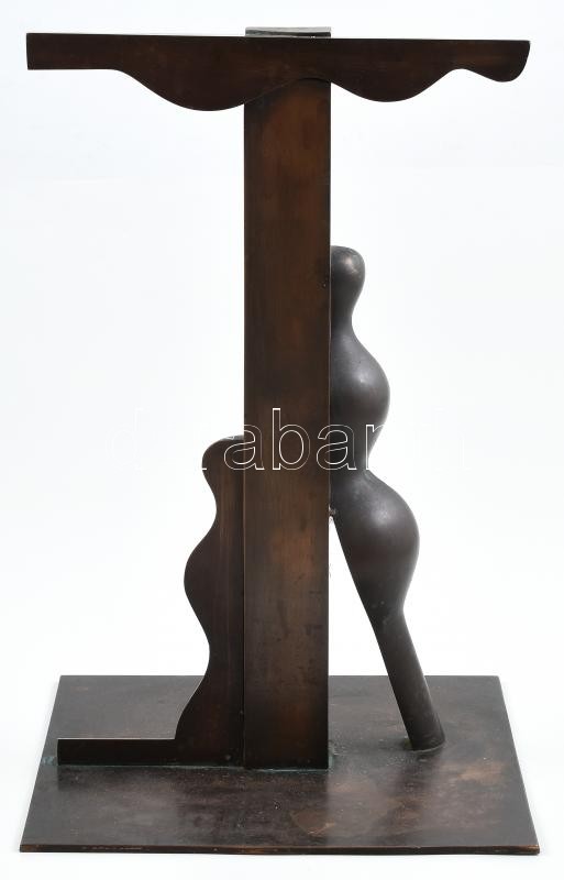 Deim Pál (1932-2016): Golgota. Patinázott bronz. Jelzés nélkül. 24,5x24,5x37.5cm - Image 3