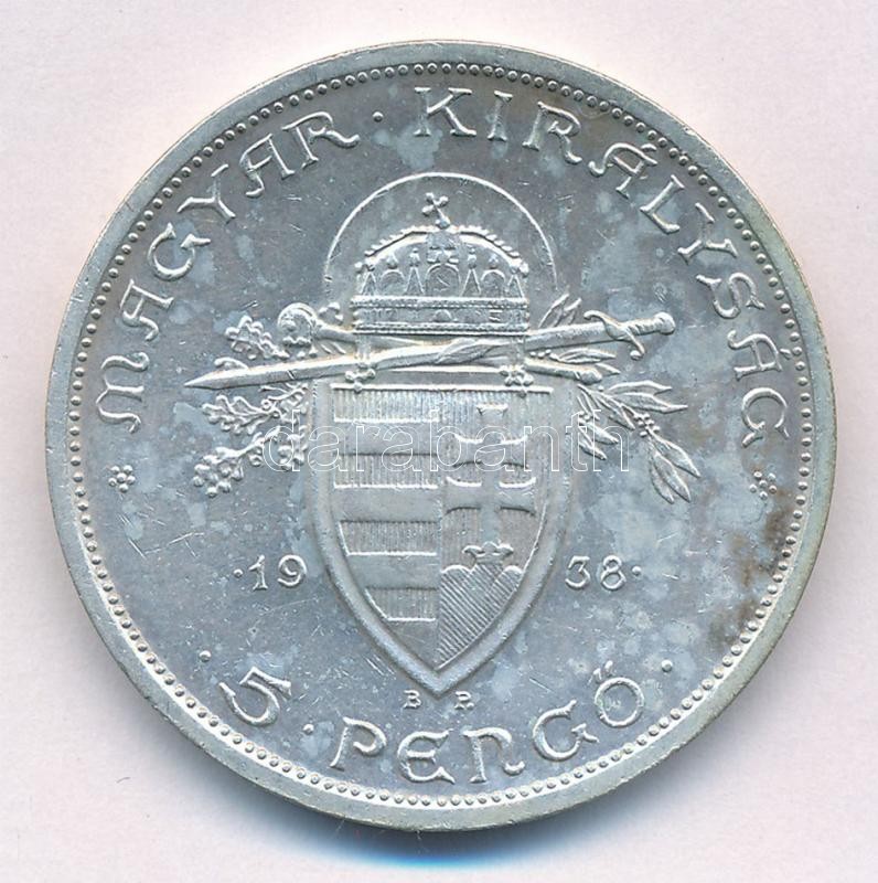 1938. 5P Ag 'Szent István' T:2 patina Adamo P8.1 - Image 2