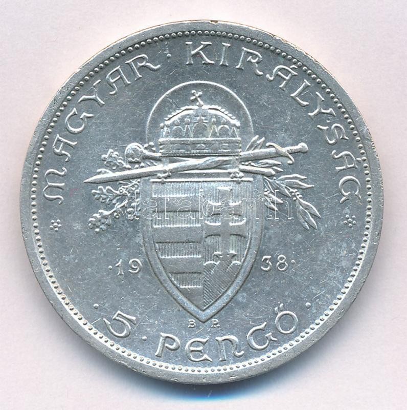 1938. 5P Ag 'Szent István' T:2 Adamo P8.1 - Image 2