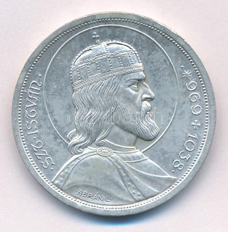 1938. 5P Ag 'Szent István' T:2 kis patina Adamo P8.1
