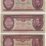 1957. 100Ft (5x) T:III,III- közte szép papír Adamo F29