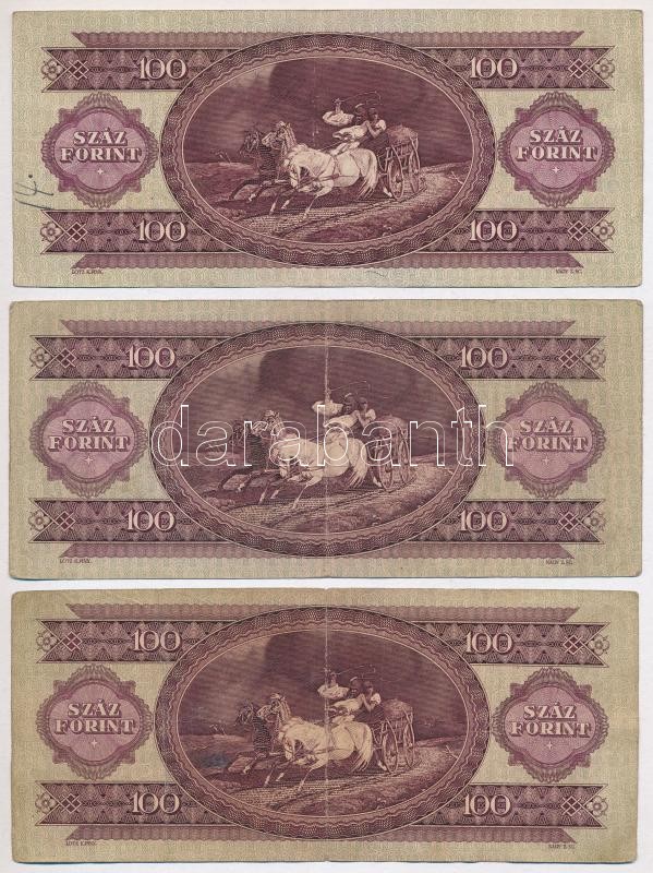 1957. 100Ft (5x) T:III,III- közte szép papír Adamo F29 - Image 2