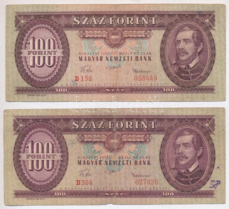 1957. 100Ft (5x) T:III,III- közte szép papír Adamo F29 - Image 3