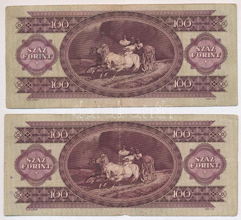 1957. 100Ft (5x) T:III,III- közte szép papír Adamo F29 - Image 4