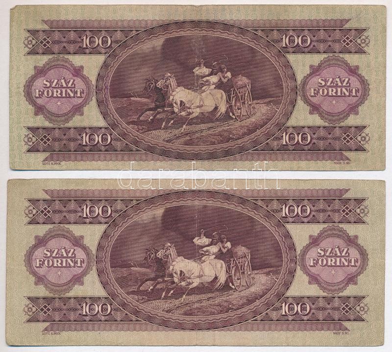 1957. 100Ft (5x) T:III,III- közte szép papír Adamo F29 - Image 4