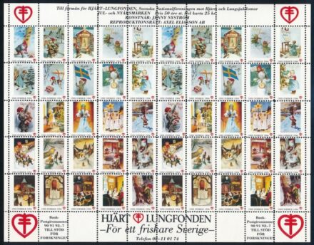 Svédország 1993 Karácsony és újév 50-es levélzáró ív