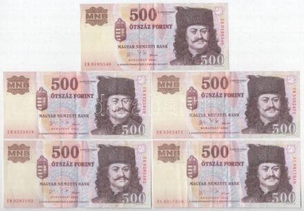 2006. 500Ft 'EB' 'EC' 'A forradalom 50. évfordulója 1956. október 23.' (5x) T:III Adamo F54EE1