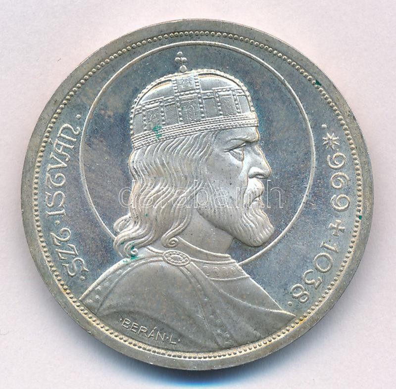 1938. 5P Ag 'Szent István' T:1- patina Adamo P8.1