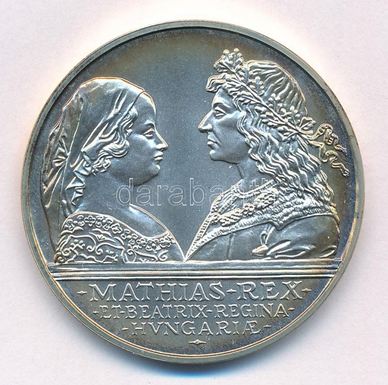 1990. 500Ft Ag 'Mátyás király / Beatrix' T:BU patina Adamo EM113