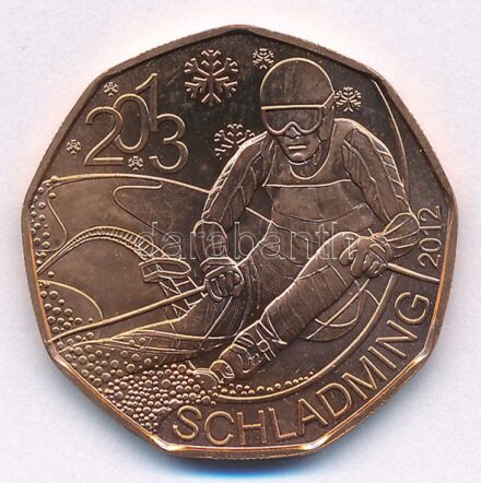 Ausztria 2013. 5E Cu 'Schladming Sí Világbajnokság' T:1 Austria 2013. 5 Euro Cu 'Ski WM Schladming 2013' C:UNC Krause KM#3215