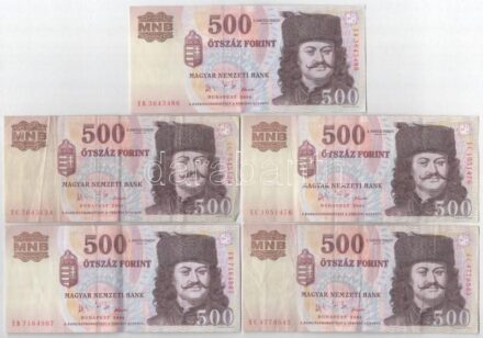 2006. 500Ft 'EB' 'EC' 'A forradalom 50. évfordulója 1956. október 23.' (5x) T:III Adamo F54EE1