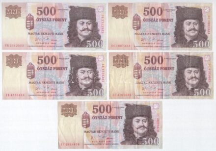 2006. 500Ft 'EB' 'EC' 'A forradalom 50. évfordulója 1956. október 23.' (5x) T:III Adamo F54EE1