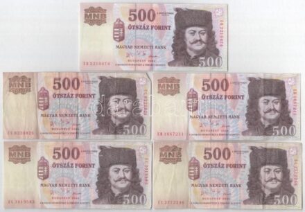 2006. 500Ft 'EB' 'EC' 'A forradalom 50. évfordulója 1956. október 23.' (5x) T:III Adamo F54EE1