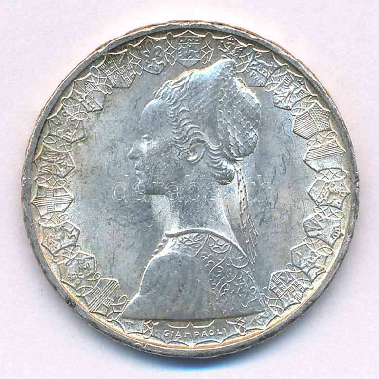 Olaszország 1966R 500L Ag 'Kolumbusz hajói' T:1- patina Italy 1966R 500 Lire Ag 'Columbus' ships' C:AU patina Krause KM#98 - Image 2