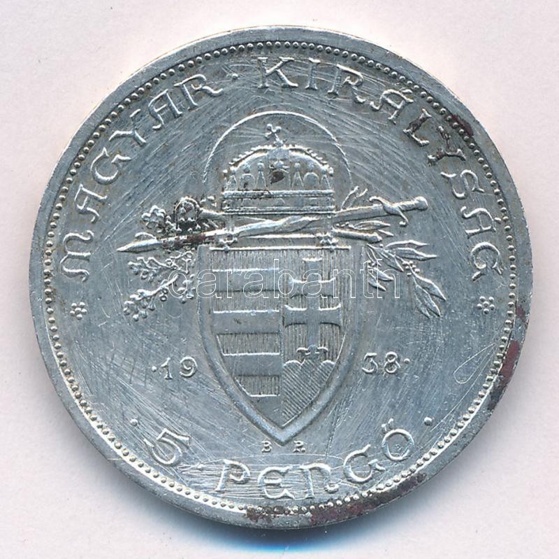 1938. 5P Ag 'Szent István' T:2- karcok Adamo P8.1 - Image 2