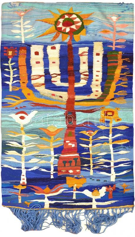 Szekeres Erzsébet (1938-): Életfa. Fali szőttes, jelzett, szép állapotban, 13x82 cm