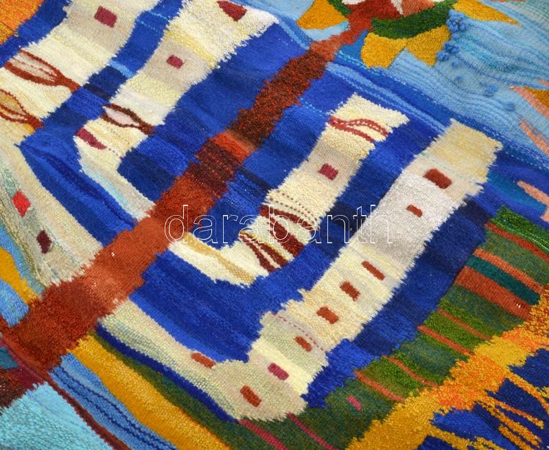 Szekeres Erzsébet (1938-): Életfa. Fali szőttes, jelzett, szép állapotban, 13x82 cm - Image 2