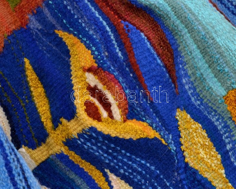 Szekeres Erzsébet (1938-): Életfa. Fali szőttes, jelzett, szép állapotban, 13x82 cm - Image 3