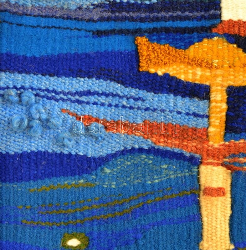 Szekeres Erzsébet (1938-): Életfa. Fali szőttes, jelzett, szép állapotban, 13x82 cm - Image 4