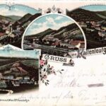 1898 (Vorläufer) Kaltenleutgeben, general view. Karl Schwidernoch Art Nouveau, floral, litho (EK)