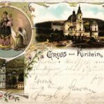 1903 Krtiny, Kiritein; Kirche in Sloup. Art Nouveau, floral, litho (EM)