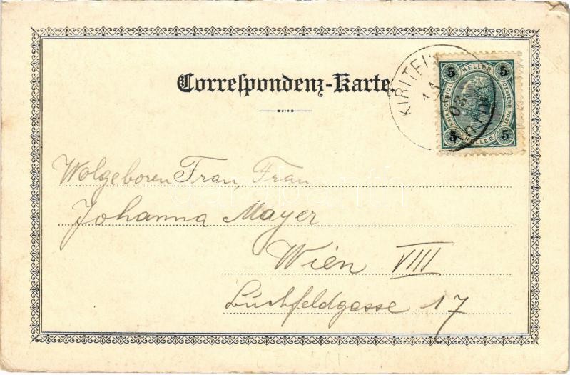 1903 Krtiny, Kiritein; Kirche in Sloup. Art Nouveau, floral, litho (EM) - Image 2