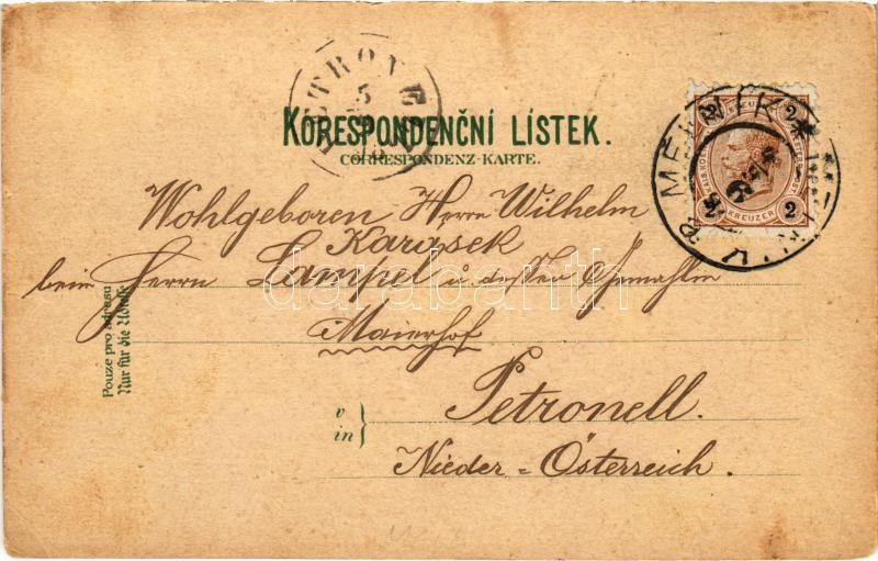 1899 (Vorläufer) Melník, Zriceniny Kokorina, Kokorinsky dul, Rádnice. Karl Schwidernoch Art Nouveau, floral, litho (EK) - Image 2