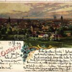 1899 (Vorläufer) Ostrava, Moravská Ostrava, Mährisch Ostrau; general view. Art Nouveau, floral, litho (fa)
