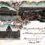 1897 (Vorläufer!) Praha, Prag, Prague; Ceské Národní divadlo, Museum král. Ceského. Art Nouveau, floral, litho (EK)
