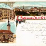 1900 Olomouc, Olmütz; Hotel Pietsch, Rathaus. C. Jurischek Art Nouveau, floral, litho (EK)