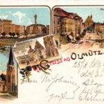 1899 (Vorläufer) Olomouc, Olmütz; Ober-Ring, Nieder-Ring, Anna Kapelle, Dom. C. Jurischek Art Nouveau, floral, litho (small tear)