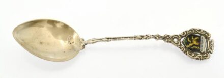 Ezüst (Ag) Heildelberg zománcos dísz kanál, h: 11,5cm, jelzett, nettó:11,68g