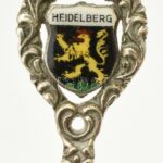 Ezüst (Ag) Heildelberg zománcos dísz kanál, h: 11,5cm, jelzett, nettó:11,68g - Image 2