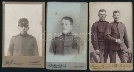 3 db katonai kabinet fotó 11x7 cm