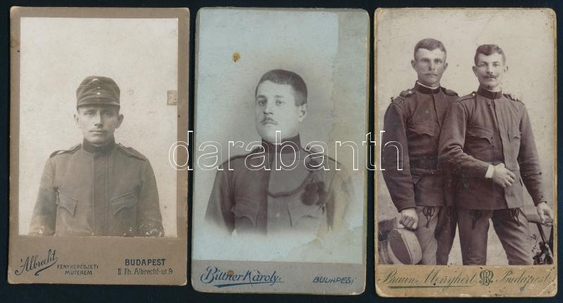 3 db katonai kabinet fotó 11x7 cm